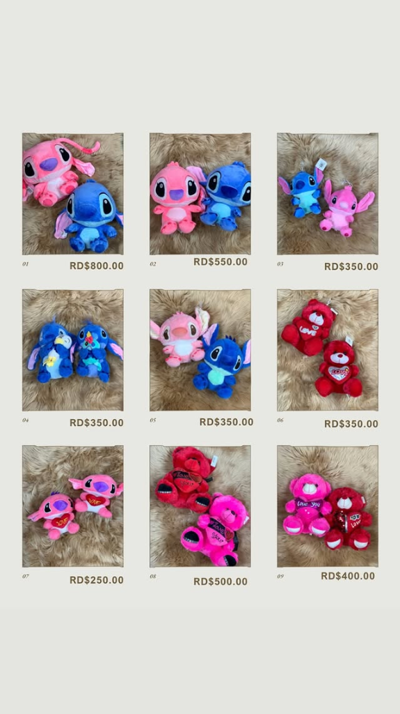 Catalogo de peluches con precios